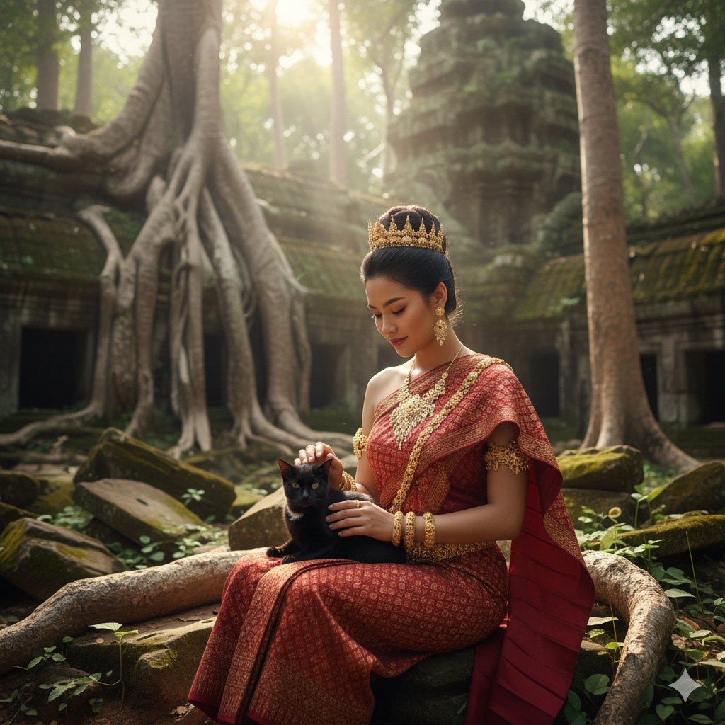 Regal tabby cat named Princess lounging contentedly in a sink